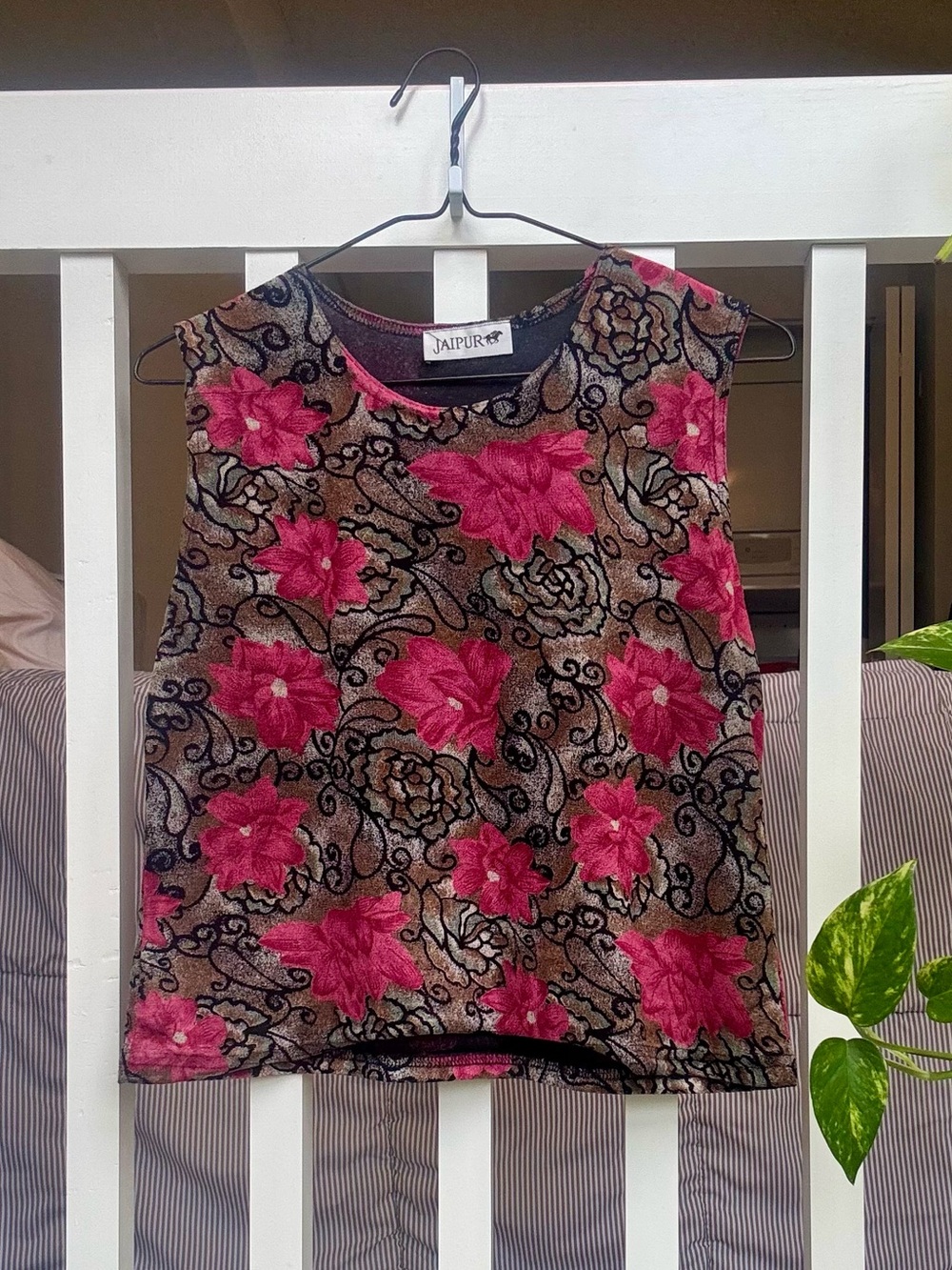 Jaipur Pink Floral Sleeveless Tank Top